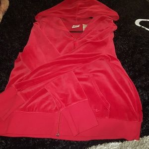 Red Velour Hoodie